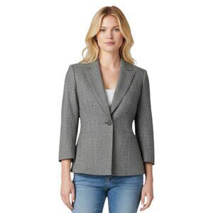 Vtg Pendleton Petite Womens Blazer Micro Plaid Woolen Mills 100% Virgin Wool 12